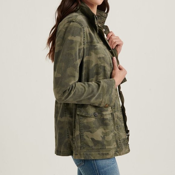 Lucky Brand Camo Printed Utility Jacket - Green Multi - Picture 3 of 6
